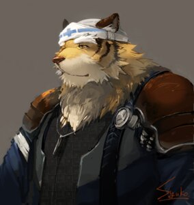 Rating: Safe Score: 0 Tags: anthro armor brown_body brown_fur clothed clothing e621 eyebrows felid fur furgonomics grey_background half-length_portrait hat headgear headwear inner_ear_fluff jewelry male mammal necklace orange_body orange_fur pantherine portrait red_cross shoulder_guards simple_background solo stripes syuko tiger tuft User: bunchy7s