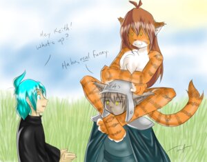 Rating: Questionable Score: 0 Tags: 2006 :3 anthro basitin blue_eyes blue_hair brown_hair carrying_another casual_nudity cloud colored_sketch conditional_dnp countershading dialogue digitigrade e621 english_text eye_contact felid female flora_(twokinds) fur grey_hair group hair human humor keidran keith_keiser long_hair looking_at_another male mammal nude on_shoulders on_top orange_body orange_fur outdoor_nudity outside pantherine pun short_hair sketch sky stripes tail text tiger tom_fischbach trace_legacy twokinds white_body white_fur yellow_eyes User: bunchy7s
