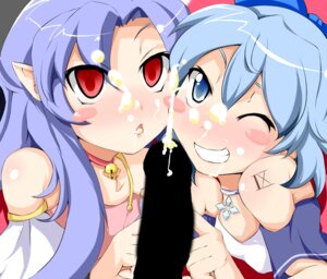 Rating: Explicit Score: 0 Tags: alternate_costume artist_request bell blue_eyes blue_hair blush_stickers censored censored_penis cirno cum cum_in_mouth demon empty_eyes facial female grin kagetsu_tohya len len_(tsukihime) male melty_blood multiple_females multiple_girls penis pointy_ears red_eyes ribbon rule34 smile succubus touhou tsukihime type-moon yucblossom User: bunchy7s