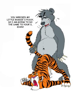 Rating: Explicit Score: 0 Tags: anal anthro baloo bear bengal_tiger claws countershading dialogue disney duo e621 english_text felid feral forced from_behind_position male male/male male_penetrated male_penetrating male_penetrating_male mammal overweight pantherine penetration rape revenge revenge_sex sex sgtklark_(artist) shere_khan simple_background sloth_bear tail talespin text the_jungle_book tiger ursine wheelbarrow_position white_background User: bunchy7s