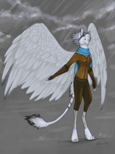 Rating: Safe Score: 0 Tags: 2011 3:4 amber_eyes anthro avian beak blajn blajn_(character) clothed clothing digitigrade e621 eyewear feathered_wings feathers female fingerless_gloves gloves goggles gryphon handwear hi_res mythological_avian mythological_creature mythology outside raining scarf simple_background solo spot_color tail white_body white_feathers wings User: bunchy7s