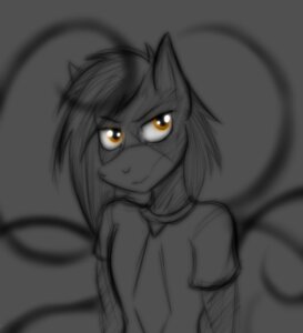 Rating: Safe Score: 0 Tags: 2012 accessory anthro clothed clothing digital_drawing_(artwork) digital_media_(artwork) e621 equid equine front_view hasbro horse jrvanesbroek looking_at_viewer male mammal monochrome my_little_pony necktie orange_eyes pony shirt simple_background sketch solo topwear User: bunchy7s