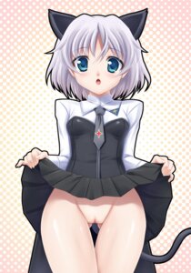 Rating: Explicit Score: 0 Tags: animal_ear blue_eyes blush clothing female flat_chest fujirin no_panties rule34 sanya_v._litvyak skirt skirt_lift strike_witches tail world_witches_series User: bunchy7s