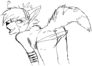 Rating: Questionable Score: 0 Tags: anthro bent_over butt canid canine canis clothed clothing crossdressing e621 femboy fox greyscale heart_symbol hybrid kovat kovat_(kovat) looking_back male mammal monochrome open_mouth raised_tail sketch solo tail wolf User: bunchy7s