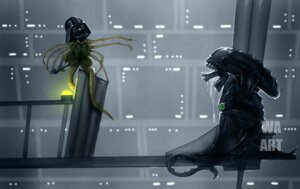 Rating: Safe Score: 0 Tags: 2013 alien alien_(franchise) ambiguous_gender bodily_fluids captainnow crossover darth_vader digital_media_(artwork) drooling duo e621 facehugger kneeling lightsaber melee_weapon parody saliva severed_body_part severed_hand star_wars weapon xenomorph User: bunchy7s