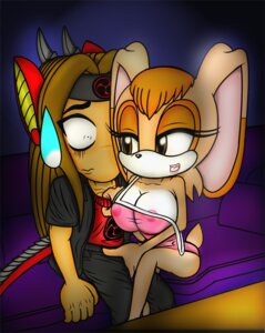 Rating: Explicit Score: 0 Tags: anthro breasts clothes crotch_grab female fur indoors interspecies male mammal nipples rabbit rule34 sitting sonic_(series) straight vanilla_the_rabbit User: bunchy7s