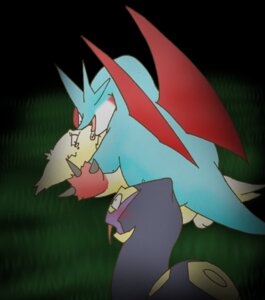 Rating: Questionable Score: 0 Tags: ambiguous_gender black_body black_skin blue_body blue_skin blush bodily_fluids crying duo e621 feral fur generation_3_pokemon grass hukuro_unagi low_res membrane_(anatomy) membranous_wings nintendo plant pokemon pokemon_(species) salamence seviper tears white_body white_skin wings zangoose User: bunchy7s