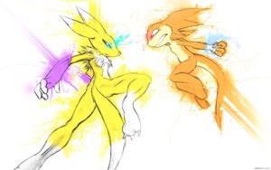 Rating: Questionable Score: 0 Tags: 16:10 anthro bandai_namco battle canid canine darkdoomer digimon digimon_(species) duo e621 female fight fur hi_res light male mammal patachu renamon tail wallpaper warm_colors white_body white_fur widescreen yellow_body yellow_fur User: bunchy7s