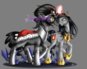 Rating: Safe Score: 0 Tags: 2013 absurd_res alpha_channel armor bakameganekko black_hair cape clothing crown crystal duo e621 ear_piercing equid equine eye_mist fan_character fangs female feral friendship_is_magic green_eyes grin hair hasbro headgear hi_res hooves horn king_sombra_(mlp) long_hair male mammal my_little_pony mythological_creature mythological_equine mythology piercing simple_background smile teeth transparent_background unicorn User: bunchy7s