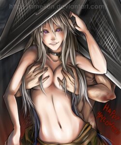 Rating: Explicit Score: 0 Tags: 1boy 1girls amelion armor breast_grab breasts clothes collar color cosplay female female_pyramid_head front_view hair helmet long_hair looking_at_viewer male navel open_eyes pyramid_head red_eyes rule34 rule_63 selfcest silent_hill silent_hill_2 straight tan_skin topless User: bunchy7s