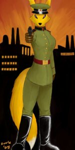 Rating: Safe Score: 0 Tags: 1:2 2007 anthro bandai_namco black_sclera boots canid canine clothing digimon digimon_(species) e621 female footwear fur gun handgun hat headgear headwear mammal military_cap military_uniform peaked_cap pistol ranged_weapon renamon russian shoes solo soviet_union suule tail uniform weapon white_body white_fur yellow_body yellow_fur User: bunchy7s Rating: Safe Score: 0 Tags: 1:2 2007 anthro bandai_namco black_sclera boots canid canine clothing digimon digimon_(species) e621 female footwear fur gun handgun hat headgear headwear mammal military_cap military_uniform peaked_cap pistol ranged_weapon renamon russian shoes solo soviet_union suule tail uniform weapon white_body white_fur yellow_body yellow_fur User: bunchy7s