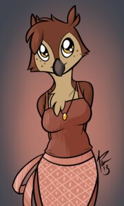 Rating: Safe Score: 0 Tags: 2013 anthro avian beak bird brown_body brown_feathers e621 feathers female jewelry necklace owl siroc solo User: bunchy7s