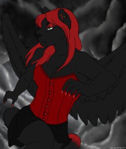 Rating: Safe Score: 0 Tags: 2012 alternative_fashion anthro avian bird clothing cloud corset e621 ear_piercing feathered_wings feathers felid female fire fuzzycoma goth green_eyes hair hybrid lingerie mammal mythological_creature mythological_sphinx mythology piercing red_hair solo tail topwear wings User: bunchy7s