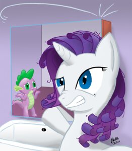 Rating: Safe Score: 0 Tags: bathroom detailed_background dragon duo e621 equid equine female feral friendship_is_magic hasbro horn inside male mammal mirror my_little_pony mythological_creature mythological_equine mythological_scalie mythology nullh rarity_(mlp) scalie spike_(mlp) tail toony unicorn User: bunchy7s