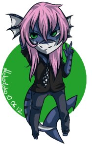 Rating: Safe Score: 0 Tags: accessory anthro aquatic chibi clothed clothing dragon e621 female fish green_eyes hair hybrid mokodoko mythological_creature mythological_scalie mythology necktie pink_hair rizz scalie shark solo tail User: bunchy7s