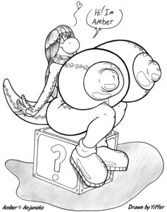 Rating: Explicit Score: 0 Tags: 2010 ?_block amber_(anjuneko) anthro bad_metadata badgerben big_breasts biped block breasts clothing collar copyright_symbol dialogue dinosaur e621 english_text female footwear heart_symbol huge_breasts hyper hyper_breasts item_box looking_at_viewer mario_bros missing_sample monochrome nintendo nipples non-mammal_breasts non-mammal_nipples nude prehistoric_species reptile scalie shoes simple_background solo spiked_collar spikes symbol tail text white_background yoshi User: bunchy7s