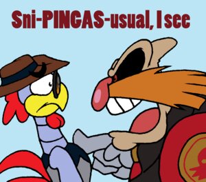 Rating: Safe Score: 0 Tags: adventures_of_sonic_the_hedgehog alternate_costume angry anthro avian badnik beak bird blue_background chicken classic_eggman classic_sonic_(universe) clothing clothing_swap cosplay crossover crossover_cosplay dialogue dic_entertainment dr._eggman duo e621 english_text eyewear galliform glasses hat headgear headwear heavy_(team_fortress_2) human machine male mammal meme nervous phasianid pingas robot robot_anthro scratch scratch_(adventures_of_sonic_the_hedgehog) sega simple_background slouch_hat sniper_(team_fortress_2) sonic_the_hedgehog_(series) team_fortress_2 text unknown_artist valve valve_corporation User: bunchy7s