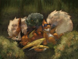 Rating: Safe Score: 0 Tags: ambiguous_gender arcanine buizel canid canine detailed_background e621 eyes_closed eyewear fakemon fan_character feral forest generation_1_pokemon generation_2_pokemon generation_4_pokemon goggles grass group hi_res hybrid mammal nature nintendo outside plant pokemon pokemon_(species) quilava raichu rodent sandslash shrub six~ sleeping smaller_version_at_source spacesmilodon tail tree wood User: bunchy7s