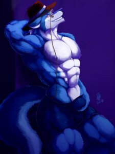 Rating: Explicit Score: 0 Tags: 2014 3:4 abs amber_eyes anthro athletic biceps big_muscles biped black_nose blue_body blue_clothing blue_fur blue_underwear boxer_briefs bulge canid canine canis clothed clothing detailed digital_media_(artwork) e621 eyewear fangs flexing fur grey_nipples grin hair hand_behind_head hat headgear headwear hi_res linlvjia looking_at_viewer male mammal monocle multicolored_body multicolored_fur muscular muscular_anthro muscular_male nipples pecs pinup pose seductive signature skimpy smile solo standing suggestive teeth topless trivol two_tone_body two_tone_fur underwear white_body white_fur white_hair wolf User: bunchy7s