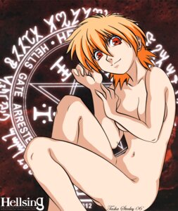 Rating: Questionable Score: 0 Tags: 2006 bangs breasts censored convenient_censoring dated english female fetal_position from_above hair_between_eyes hellsing high_resolution legs looking_at_viewer looking_back lying magic_circle navel nude on_side orange_hair pentagram profile red_eyes red_hair rule34 seras_victoria short_hair signature smile solo tasha_steeley title_drop User: bunchy7s