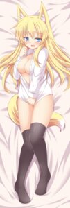 Rating: Questionable Score: 0 Tags: animal_humanoid blonde_hair blue_eyes blush breasts canid canid_humanoid canine canine_humanoid clothed clothing dakimakura dakimakura_design e621 female fox fox_humanoid hair hi_res humanoid legwear long_hair looking_at_viewer lying mammal mammal_humanoid on_back open_clothing open_mouth open_shirt open_topwear partially_clothed shirt solo tail thigh_highs topwear yuu_(yu0221f) User: bunchy7s