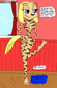 Rating: Explicit Score: 0 Tags: alternate_breast_size anthro barefoot brandy_&amp;_mr_whiskers brandy_harrington breasts canine day disney disney_channel dog female female_only front_view fur furry furry_breasts furry_tail indoors innocenttazlet looking_aside mammal nipples on_one_foot rule34 smile solo standing stripes tagme tail taz_(artist) text window User: bunchy7s