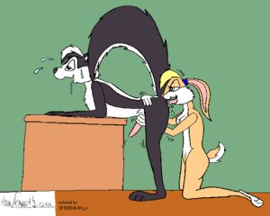 Rating: Explicit Score: 0 Tags: anthro female fur furry isonfaust lola_bunny looney_tunes male pepe_le_pew rabbit rimming rule34 skunk smooth_fur space_jam straight User: bunchy7s