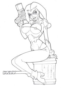 Rating: Explicit Score: 0 Tags: 1girls artist_request batman_(series) breasts dc dc_comics female female_only harley_quinn holding_gun human monochrome rule34 side_view sitting solo supervillainess tagme User: bunchy7s