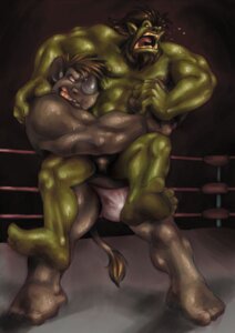 Rating: Questionable Score: 0 Tags: abs anthro bear_hug beard biceps big_muscles bodily_fluids brown_hair bulge captaingerbear clenched_teeth clothing duo e621 facial_hair fight fighting_ring hair horn humanoid male mammal muscular muscular_male nipples orc pecs plantigrade rhinoceros sweat tail tail_tuft teeth tuft tusks underwear wrestling User: bunchy7s