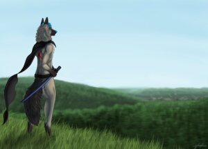 Rating: Safe Score: 0 Tags: anthro canid canine canis detailed_background e621 field goldenphoenix101 grass jerome_blaze male mammal melee_weapon nature outside plant sky solo sword tree village weapon wolf User: bunchy7s