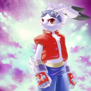 Rating: Safe Score: 0 Tags: 1:1 5_fingers abstract_background accessory anthro arm_wraps biped black_ear_tips bottomwear cestus chest_tuft clothed clothing dipstick_ears e621 ear_markings eyewear eyewear_on_head fingers floppy_ears fur goggles goggles_on_head kemono king_kazma lagomorph leporid long_ears looking_aside male mammal markings multicolored_ears mumu open_clothing open_topwear open_vest pants pink_nose rabbit red_eyes solo standing summer_wars topwear tuft vest white_body white_fur wraps User: bunchy7s