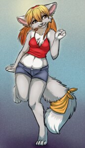 Rating: Safe Score: 0 Tags: ajna anthro biped blonde_hair brown_eyes chest_tuft clothed clothing domestic_cat e621 felid feline felis female fur hair mammal navel simple_background skimpy solo standing tail tuft User: bunchy7s
