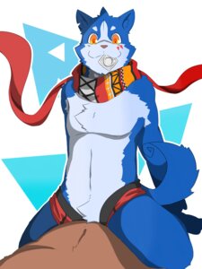 Rating: Questionable Score: 0 Tags: :3 abstract_background acteight anthro blue_body blue_fur canid canine condom condom_in_mouth e621 fur looking_at_viewer male mammal mouth_hold nude object_in_mouth orange_eyes scarf sexual_barrier_device simple_background solo User: bunchy7s
