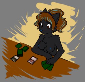 Rating: Questionable Score: 0 Tags: alpha_channel anthro arm_in_front arm_on_table arms_bent blue_nipples blue_nose breasts brown_eyes brown_hair canid canine canis card card_deck casual_nudity creature_card_(magic) domestic_dog e621 female flat_colors furniture hair hands_on_table hasbro long_hair magic:_the_gathering magic:_the_gathering_card magmatic_force mammal mastiff mewgswolfie molosser nipples nude ponytail shar_pei sherri_mayim simple_background solo table trading_card trading_card_game transparent_background wizards_of_the_coast User: bunchy7s