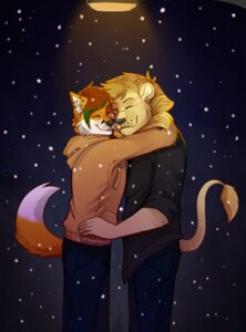 Rating: Safe Score: 0 Tags: anthro black_body black_fur black_nose blonde_hair bottomwear canid canine clothing denim denim_bottomwear denim_clothing duo e621 eyes_closed felid fox fur green_hair hair hi_res hoodie hug jeans lion male mammal mane night orange_body orange_fur outside pantherine pants piercing romantic romantic_ambiance romantic_couple smile snow snowing solarbyte tail tail_tuft topwear tuft white_body white_fur winter yellow_body yellow_fur User: bunchy7s