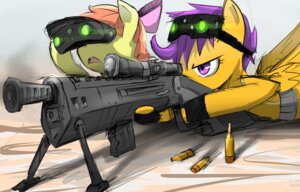 Rating: Safe Score: 0 Tags: 2012 ammunition apple_bloom_(mlp) binoculars duo e621 earth_pony equid equine eyewear feathered_wings feathers female friendship_is_magic goggles gun hair hasbro hi_res horse mammal my_little_pony mythological_creature mythological_equine mythology orange_body orange_feathers pegasus pony purple_eyes ranged_weapon red_hair rifle scootaloo_(mlp) smoke sniper_rifle spent_casing stupidyou3 weapon wings young User: bunchy7s