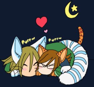 Rating: Safe Score: 0 Tags: anthro bedding blanket blush domestic_cat duo e621 eyes_closed eyewear felid feline felis female fur glasses hean heart_symbol male mammal moon night orange_body paws purring romantic romantic_couple sleeping stripes tail unknown_artist whiskers white_body white_fur User: bunchy7s