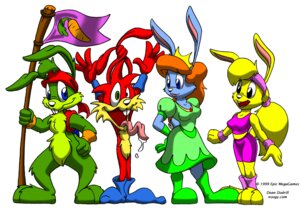 Rating: Safe Score: 0 Tags: 1999 3_toes 4_fingers anthro barefoot black_nose blonde_hair blue_body blue_eyes blue_fur breasts clothed clothing crown dean_dodrill dress e621 epic_games eva_earlong feet female fingers flag fur green_body green_eyes green_fur green_hair group hair hare headgear insane jazz_jackrabbit jazz_jackrabbit_(series) kerchief lagomorph leg_warmers legwear leporid lori_jackrabbit male mammal midriff nude official_art orange_hair princess rabbit red_body red_fur royalty simple_background spaz_jackrabbit toes tongue tongue_out white_background yellow_body yellow_fur User: bunchy7s