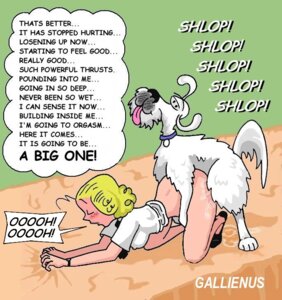 Rating: Explicit Score: 0 Tags: 1animal 1girls alice_mitchell all_fours ambiguous_penetration blonde blonde-haired_female blonde_female blonde_hair blush bottomless collar color cum_drip dennis_the_menace dog doggy_style english_text eyes_closed female gallienus human impending_orgasm interspecies milf nipples_visible_through_clothing ruff_(dennis_the_menace) rule34 sex speech_bubble straight_sex thought_bubble white_fur zoophilia User: bunchy7s
