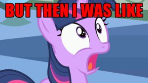 Rating: Safe Score: 0 Tags: 16:9 animated animated_gif blinking e621 english_text equid equine female feral friendship_is_magic fur hair hasbro horn humor image_macro impact_(font) mammal meme multicolored_hair my_little_pony mythological_creature mythological_equine mythology open_mouth purple_body purple_eyes purple_fur purple_hair reaction_image short_playtime solo surprised text tongue twilight_sparkle_(mlp) two_tone_hair unicorn unknown_artist widescreen young young_feral User: bunchy7s