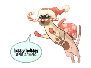 Rating: Safe Score: 0 Tags: 4:3 ambiguous_gender backpack blue_eyes candy candy_cane christmas clothing dessert domestic_cat e621 felid feline felis feral food footwear hat headgear headwear holiday_message holidays jumping korean_text legwear mammal markings simple_background socks solo tail text translated unknown_artist white_background User: bunchy7s