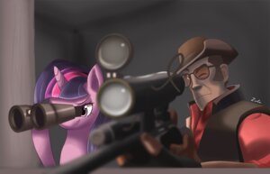 Rating: Safe Score: 0 Tags: binoculars clothing crossover duo e621 equid equine eyewear female friendship_is_magic fur glasses gun hair hasbro hat headgear headwear horn human ibringthazelc male mammal multicolored_hair my_little_pony mythological_creature mythological_equine mythology purple_body purple_fur purple_hair ranged_weapon rifle shaded slouch_hat sniper_(team_fortress_2) sniper_rifle sniper_team spotter team_fortress_2 twilight_sparkle_(mlp) two_tone_hair unicorn valve valve_corporation weapon User: bunchy7s