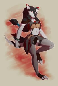 Rating: Safe Score: 0 Tags: anthro black_body black_fur black_nose bracelet breasts canid canine canis claws clothing digital_media_(artwork) e621 eternity-zinogre female footwear fur hi_res jewelry legwear looking_at_viewer mammal red_body red_eyes red_fur shaded smile socks solo stirrup_socks weapon white_body white_fur wolf yayen_silverspirit User: bunchy7s