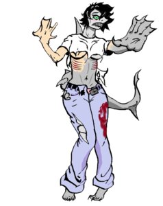 Rating: Questionable Score: 0 Tags: 2012 anthro aquatic bite blood blush bodily_fluids clothing digital_media_(artwork) e621 female fish forgemaster18 green_eyes human mammal microsoft_paint_(artwork) shark simple_background solo species_transformation tail transformation white_background wounded User: bunchy7s