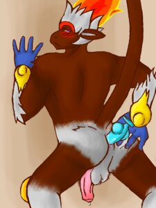 Rating: Explicit Score: 0 Tags: 3:4 anal anal_masturbation anal_penetration anthro anus backsack balls biped blue_dildo blush bodily_fluids brown_body brown_fur butt dildo e621 fire foreskin fur generation_4_pokemon genital_fluids genitals hair half-erect humanoid_genitalia humanoid_penis infernape knot male masturbation nintendo nude okita penetration penis perineum pink_eyes pink_penis pokemon pokemon_(species) precum presenting presenting_hindquarters raised_tail rear_view sex_toy simple_background solo spread_legs spreading tail toying_self white_hair wuki User: bunchy7s