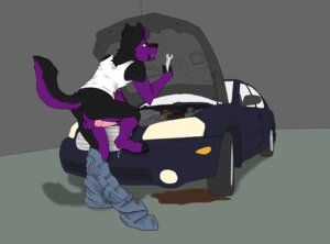 Rating: Explicit Score: 0 Tags: anthro artofmander bent_over bodily_fluids bottomwear bottomwear_down butt canid canine canis car clothed clothing cum dripping e621 erection genital_fluids genitals headlight knot lokoshep male mammal mechanic nissan pants pants_down partially_clothed penis solo tools undressing vehicle wolf wrench User: bunchy7s