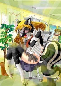 Rating: Safe Score: 0 Tags: 2008 accessory anthro blonde_hair bottomwear breasts clothing duo e621 edmol embarrassed feet female fluffy fluffy_tail full-length_portrait gender_transformation growth hair hindpaw human_to_anthro mammal mephitid mtf_transformation necktie odor office pants pawpads paws pink_pawpads portrait shirt shocked skunk snout snout_growth species_transformation striped_skunk tail tail_growth topwear torn_bottomwear torn_clothing torn_pants torn_shirt torn_topwear transformation User: bunchy7s