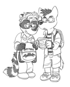 Rating: Safe Score: 0 Tags: anthro backpack batman_(series) black_nose bow_(feature) bow_tie canid canine canis dc_comics duo e621 eyewear genchi glasses male mammal monochrome neil_(character) nerd procyonid raccoon tabasco_(character) tail vasuki wolf User: bunchy7s Rating: Safe Score: 0 Tags: anthro backpack batman_(series) black_nose bow_(feature) bow_tie canid canine canis dc_comics duo e621 eyewear genchi glasses male mammal monochrome neil_(character) nerd procyonid raccoon tabasco_(character) tail vasuki wolf User: bunchy7s