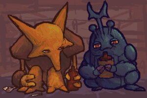 Rating: Safe Score: 0 Tags: 3:2 alakazam alcohol ambiguous_gender beverage duo e621 food generation_1_pokemon generation_2_pokemon heracross homeless low_res nintendo pokemon pokemon_(species) rocket_grunt_(artist) User: bunchy7s