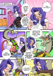 Rating: Safe Score: 0 Tags: 2013 alternate_species antlers blue_eyes bodily_fluids chimera clothing comic dialogue discord_(mlp) draconequus duo e621 english_text eyewear female friendship_is_magic fur glasses hair hasbro horn human humanized inside long_hair male mammal my_little_pony natsumemetalsonic open_mouth purple_hair rarity_(mlp) red_eyes smile speech_bubble sweat sweatdrop text url User: bunchy7s